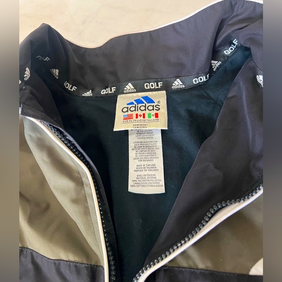 VINTAGE 90s ADIDAS GOLF BLACK AND GRAY FULL ZIP GOLF JACKET SIZE XL TALL - Picture 3 of 10